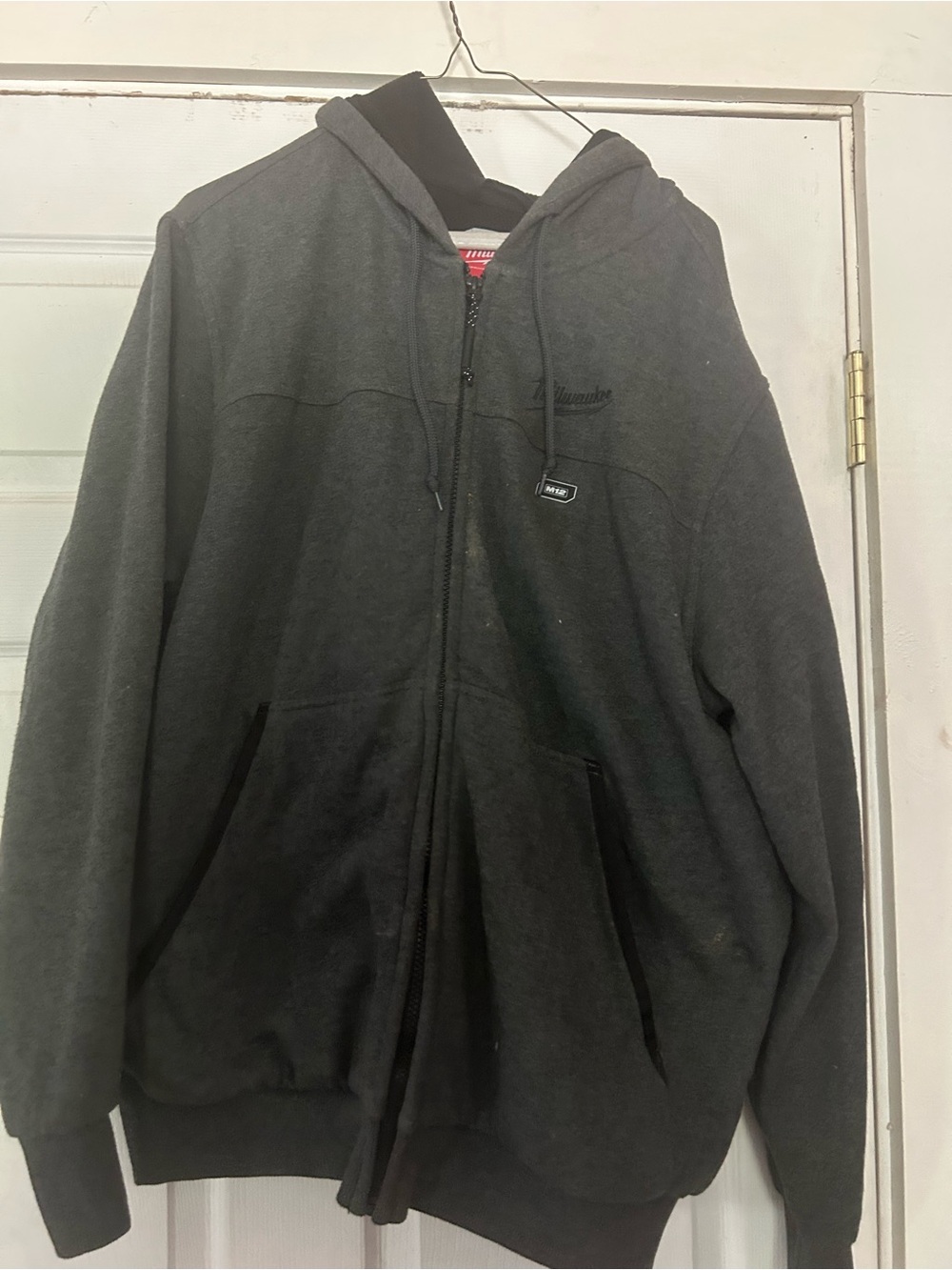 Milwaukee M-12 Mens Dark Gray Zip-Up Hoodie Sweater